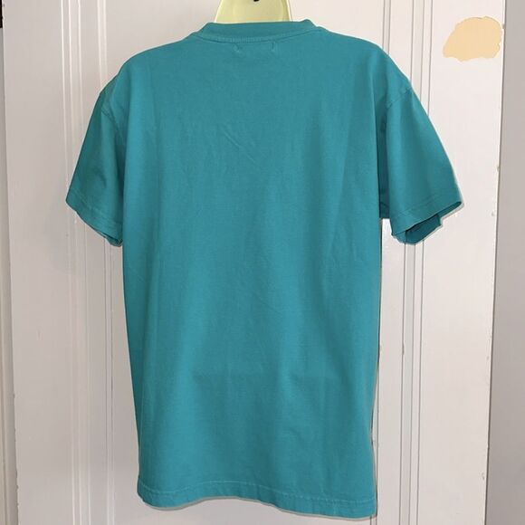 Vintage 80s/90s J L Plum Teal Short Sleeve Cotton T-shirt/ embroidered pocket - Picture 7 of 9